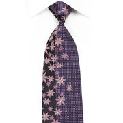 Krizia Mens Crystal Silk Necktie Floral On Purple With 