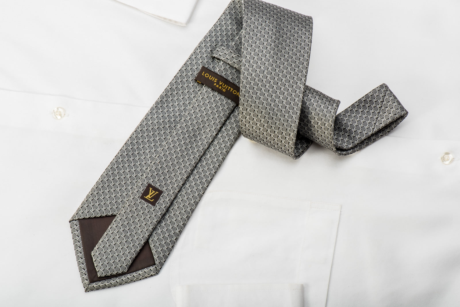 Louis Vuitton Grey Monogram Silk Tie Louis Vuitton