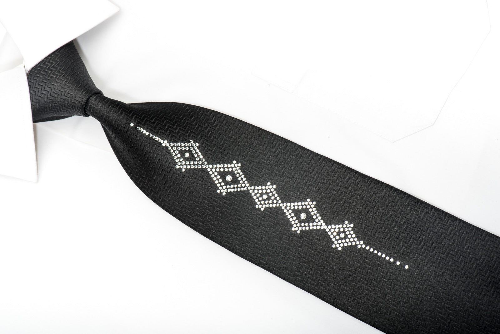 Circle S Mens Black 100% Silk Necktie Chaps & Stars – The Western Company